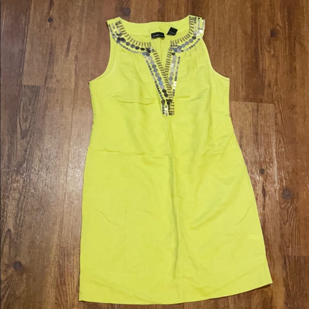 Green sleeveless dress with embellished lined top